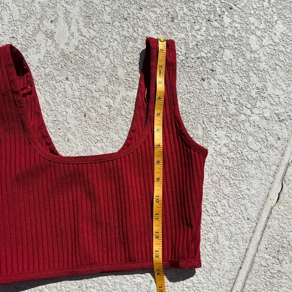 Windsor Burgundy Ribbed Crop Top - Picture 3 of 6